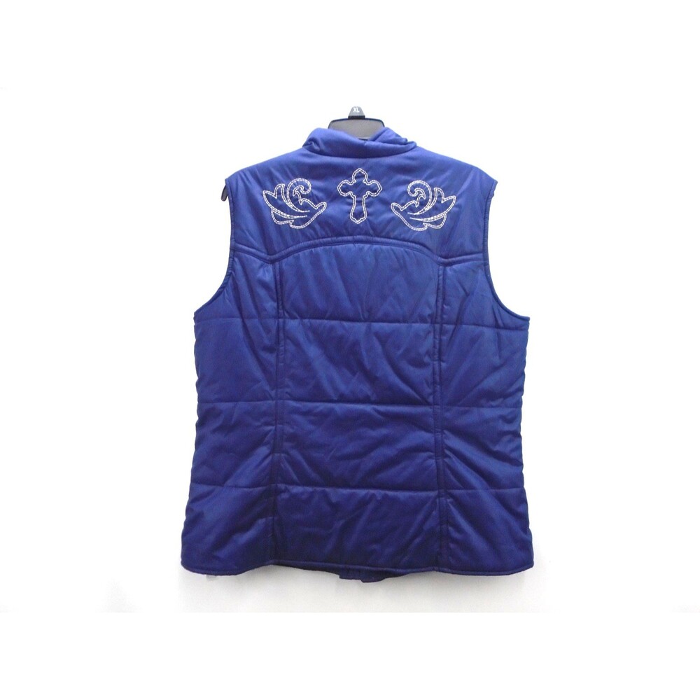 Ariat Women's Grizzly Puffer Vest Size XXL Plum Embroidered Quilted Insulated - Picture 7 of 8